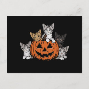 Carte Postale Saison Éffrayante vintage Halloween Chat 90s