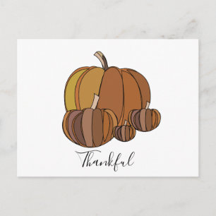Carte Postale Saison joyeuse de Thanksgiving citrouille