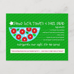 CARTE POSTALE SALADE DE BASILE DE FETA TOMATO
