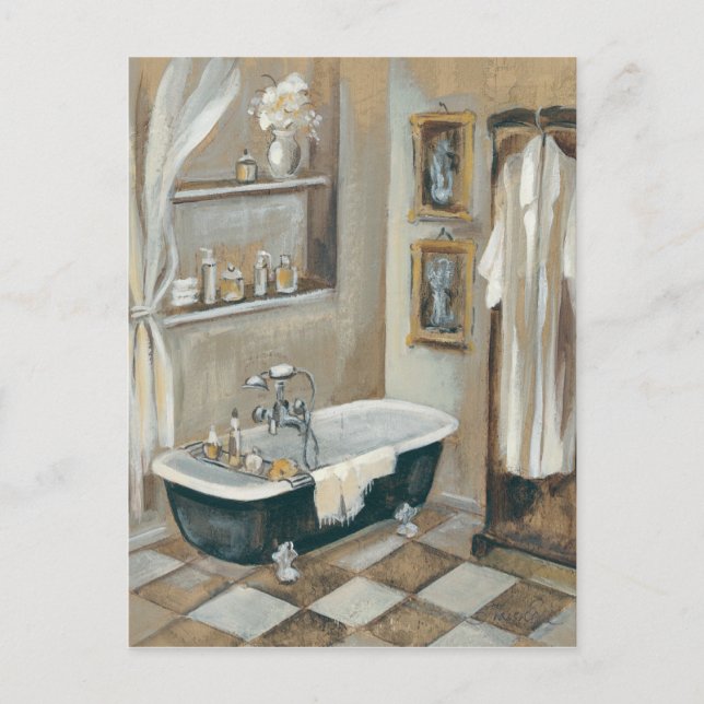 Carte Postale Salle de bain française neutre (Devant)