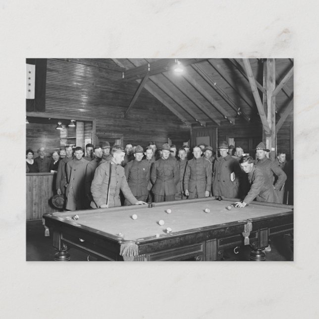 Carte Postale Salle de billard du YMCA, 1910, Première Guerre mo (Devant)