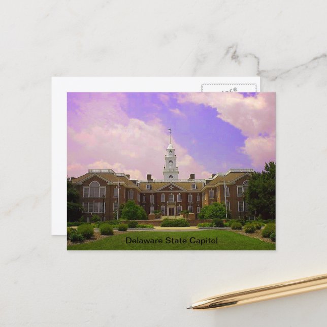 Carte Postale Salle législative Capitole d'État du Delaware à Do (Devant/Arrière en situation)