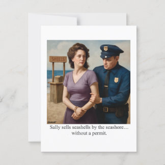 Carte Postale Sally vend des coquillages en bord de mer