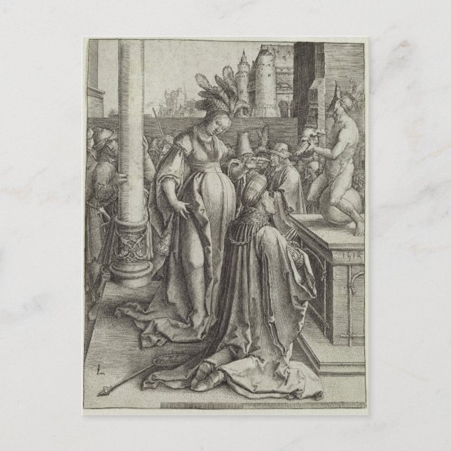 Carte Postale Salomon Prays devant une Graven Image, c.1514 (Devant)