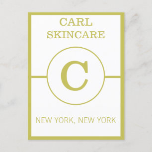 Carte Postale Salon de beauté branché Monogram Business Promo