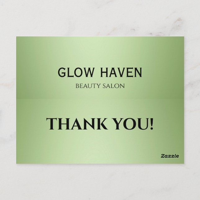 Carte Postale Salon de beauté de luxe Mint Green (Dos)