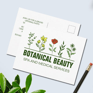 Carte Postale Salon de Spa Botanique Beau Vert Floral