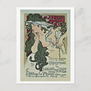 Carte Postale Salon des Cents de Mucha vintage
