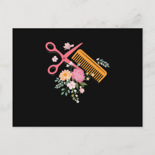 Carte Postale Salon des cheveux Coiffeur ciseaux Coiffeur Stylo 