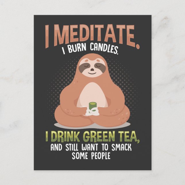 Carte Postale Salope Offensive Yoga Thé Vert Relaxant Sarcastiqu (Devant)