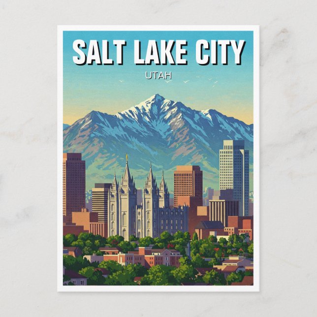 Carte Postale Salt Lake City Skyline Utah (Devant)
