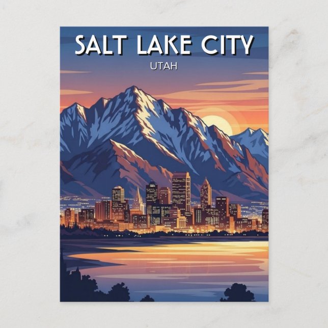 Carte Postale Salt Lake City Skyline Utah (Devant)
