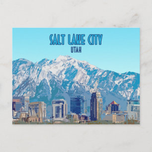 Carte Postale Salt Lake City Utah Downtown Vintage