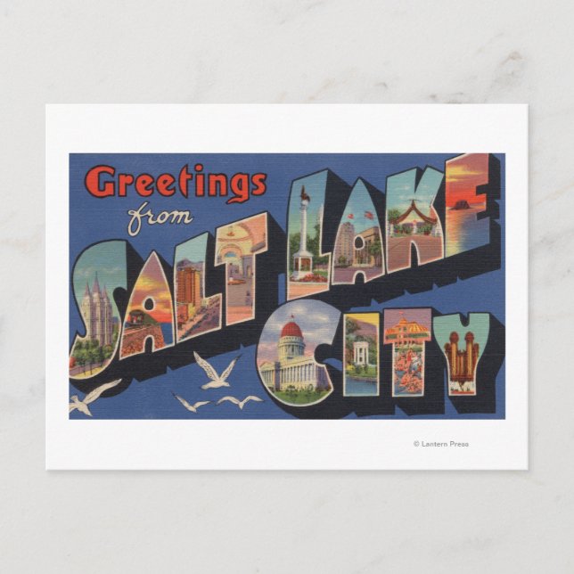 Carte Postale Salt Lake City, Utah - Grandes Lettres Scènes 2 (Devant)