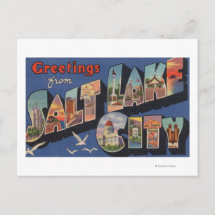 Carte Postale Salt Lake City, Utah - Grandes Lettres Scènes 2