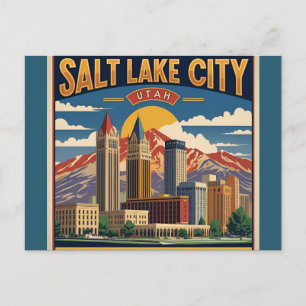 Carte Postale Salt Lake City Utah retro vintage Travel