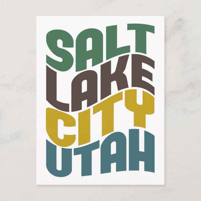 Carte Postale Salt Lake City Utah Retro Wave (Devant)