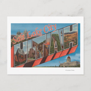 Carte Postale Salt Lake City, Utah - Scènes de grandes lettres