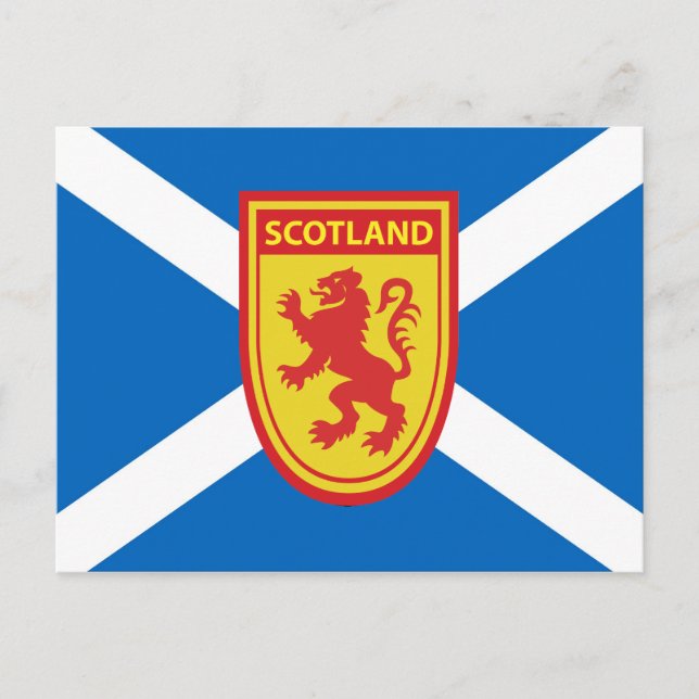 Carte postale Saltire et Scotland Shield (Devant)