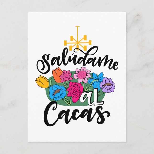 Carte Postale Saludame Al Cacas, en lettres (Devant)