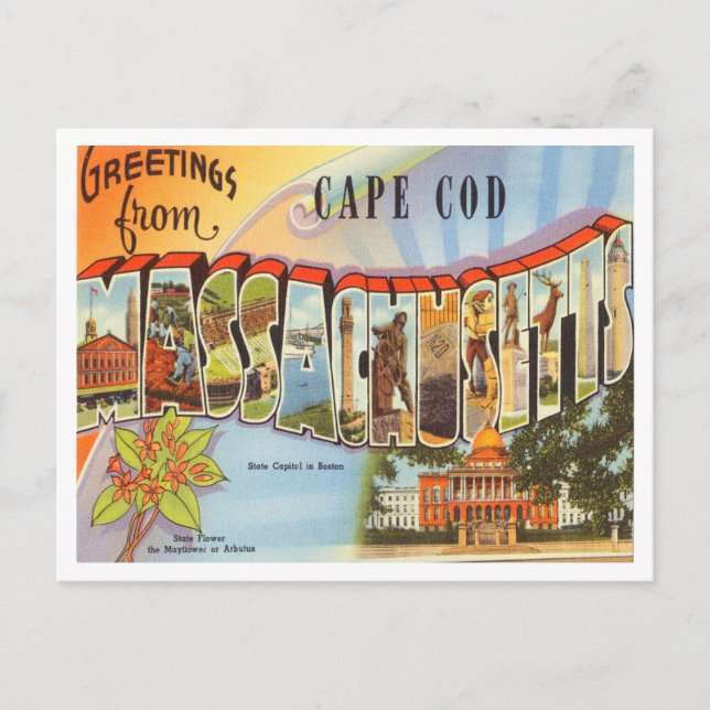 Carte Postale Salut de Cape Cod, Massachusetts Travel (Devant)