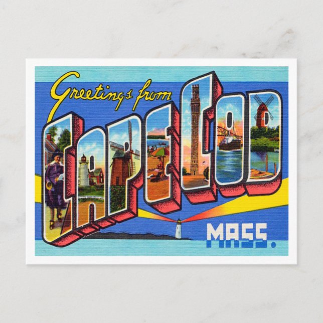 Carte Postale Salut de Cape Cod, Massachusetts Travel (Devant)