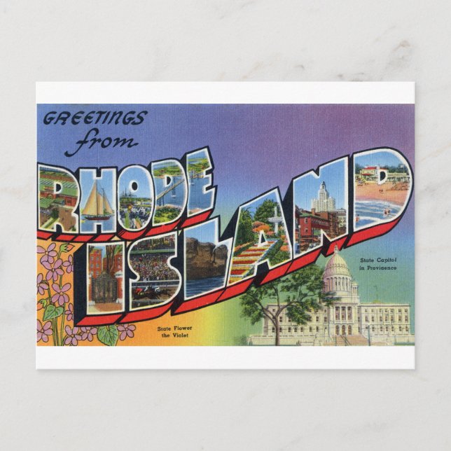 Carte Postale Salut De Rhode Island (Devant)