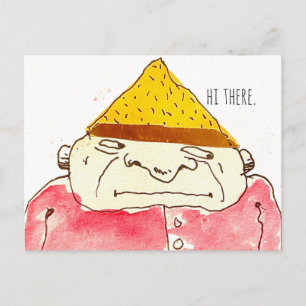 Carte Postale Salut là le type bizarre étrange de dessin animé