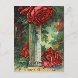 Carte Postale Salutation d'anniversaire vintage