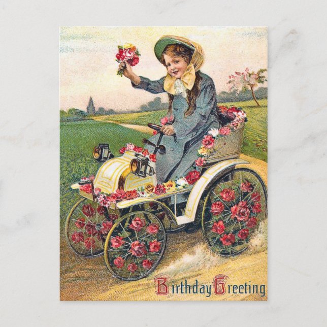 Carte Postale Salutation d'anniversaire vintage (Devant)