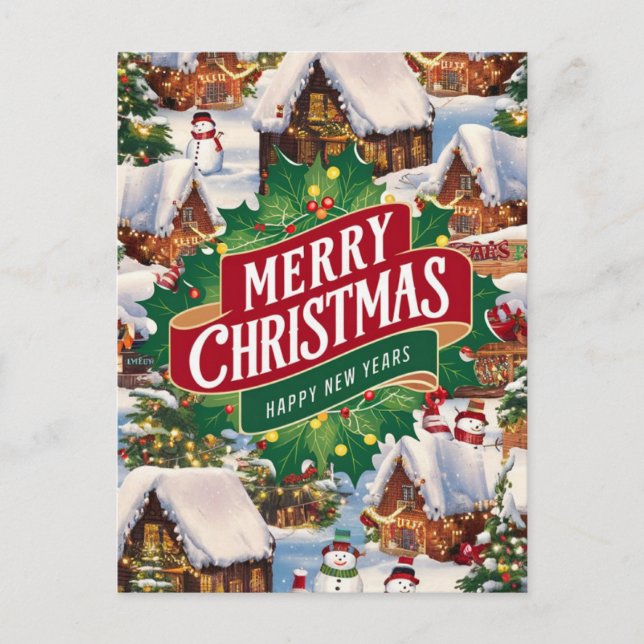 Carte Postale Salutation de Noël (Devant)