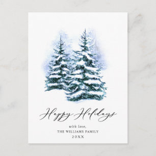 Carte Postale Salutation de Noël minimaliste Élégante Arbre à Pi