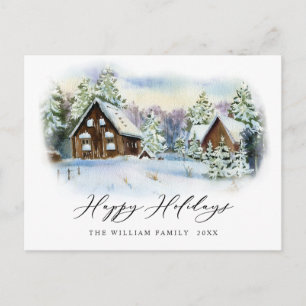 Carte Postale Salutation de Noël minimaliste Élégante Arbre à Pi