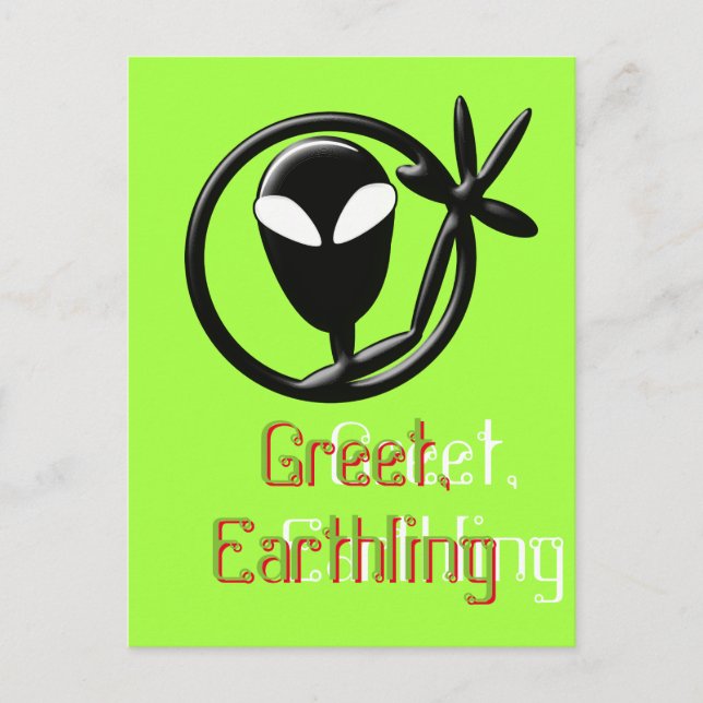 Carte Postale Salutation des Aliens (Devant)