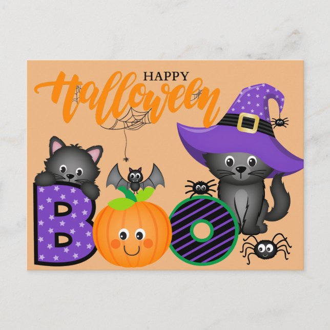 Carte Postale Salutation d'Halloween (Devant)