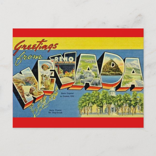 Carte Postale Salutation du Nevada (Devant)