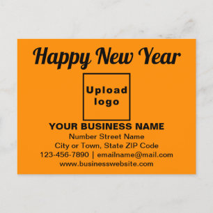 Carte Postale Salutation du Nouvel An sur orange