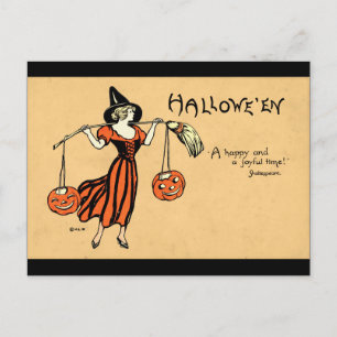 Carte Postale Salutation Halloween vintage