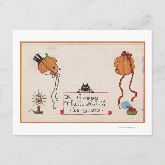 Carte Postale Salutation HalloweenMr. & Mme Jack-O-Lantern (Devant)