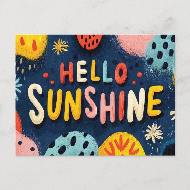 Carte Postale Salutation joyeuse "Bonjour Sunshine" (Devant)