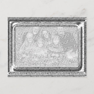 Carte Postale Salutation Modèle photo de cadre en argent martelé