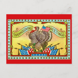 Carte Postale Salutation patriotique d'action de grâces