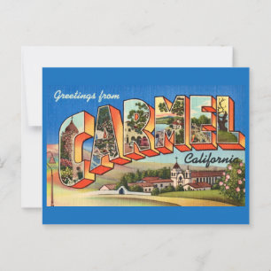 Carte Postale Salutation Rétro Carmel Californie