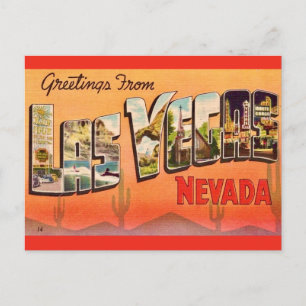 Carte Postale Salutation Rétro Las Vegas NV