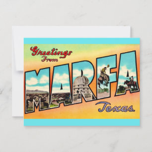 Carte Postale Salutation Rétro Marfa Texas