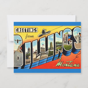 Carte Postale Salutation Vintage Billings MT