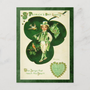 Carte Postale Salutation vintage St Patrick