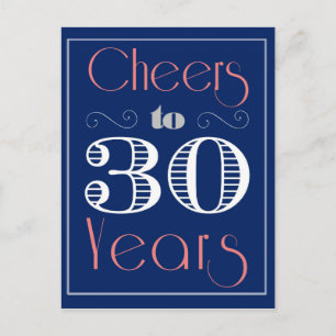 Carte Postale Salutations à 30 ans