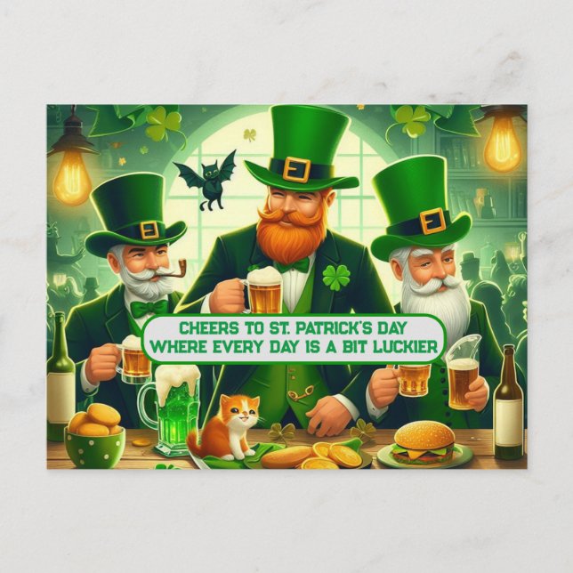 Carte Postale Salutations à la Saint Patrick Chaque jour est un  (Devant)