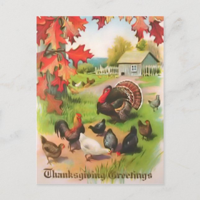 Carte postale Salutations Campagne de Thanksgiving (Devant)